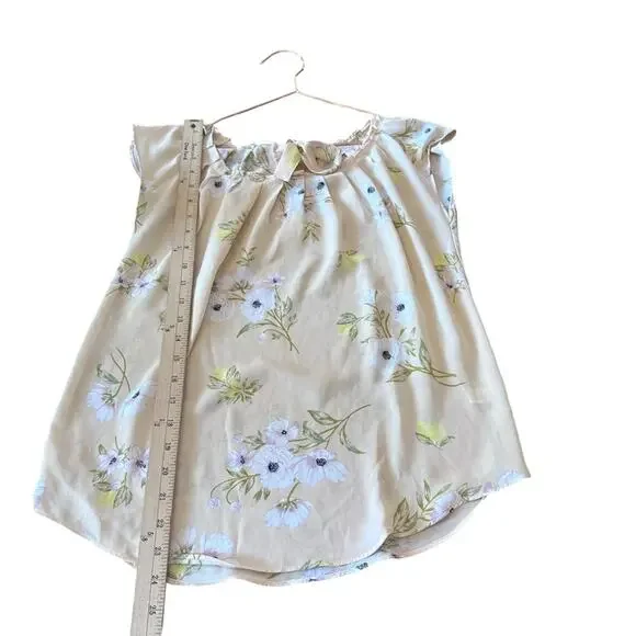 LC Lauren Conrad Peach Pleated Neck Blouse - Size XS - Picture 4 of 7